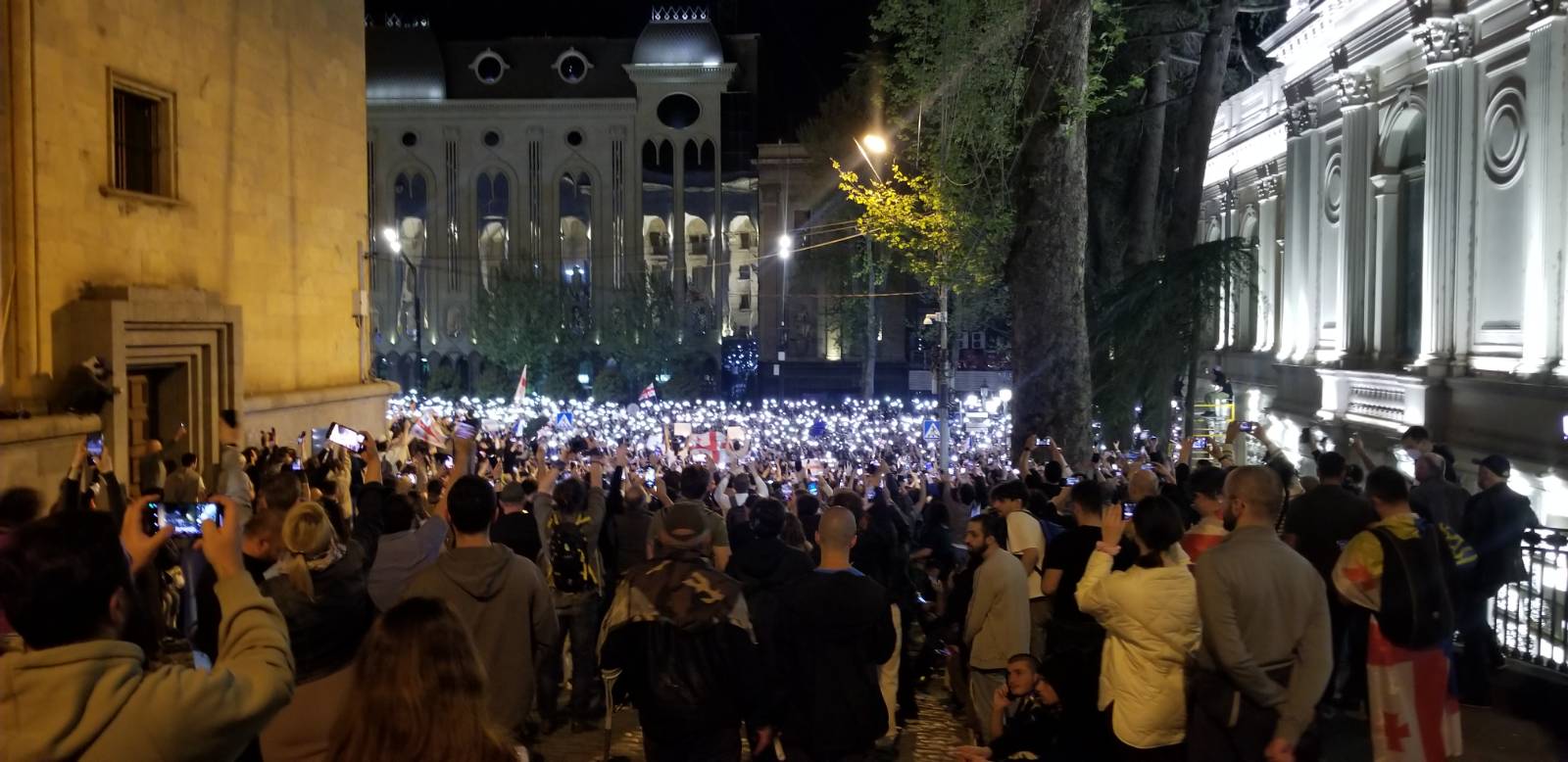 demonstators in Tbilisi